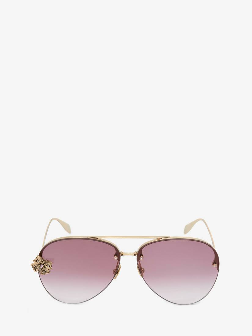 Gafas De Sol Alexander McQueen Butterfly Jewelled Mujer - Dorados - Mexico 014-MCIVJH